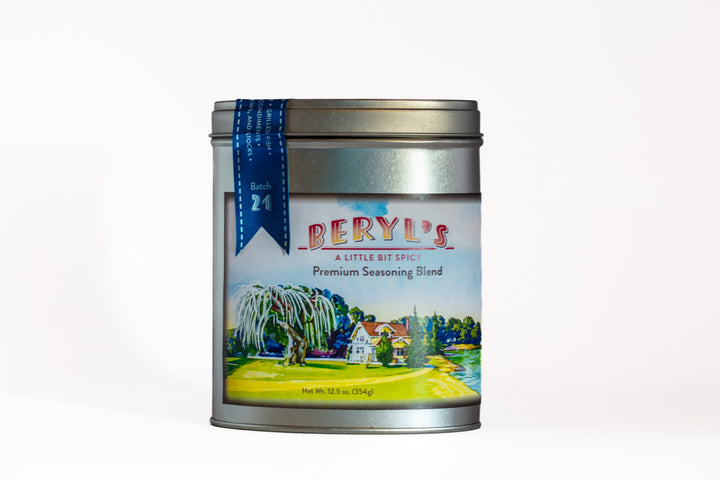 Beryl's A Little Bit Spicy Seasoning Blend in a Tin on a white background