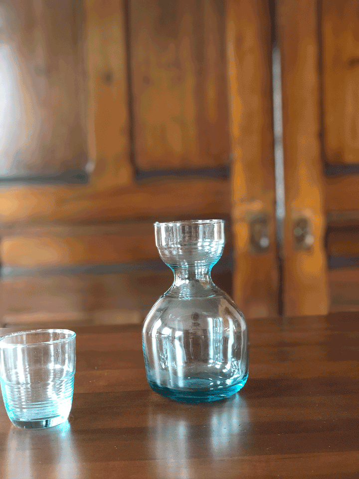 Bedside Carafe and Nested Glass