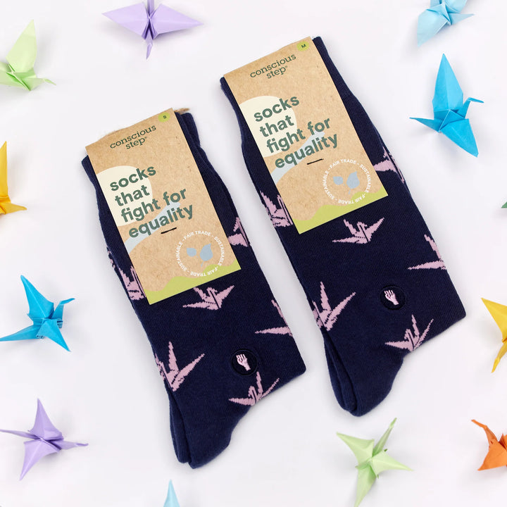 Origami Crane Socks that Promote Equality