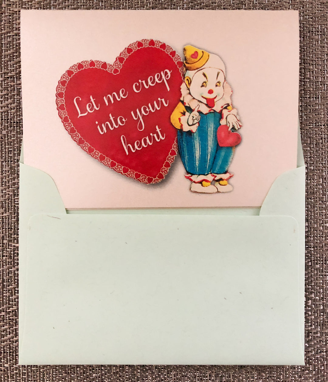 Creepy Clown Valentine's Day Card