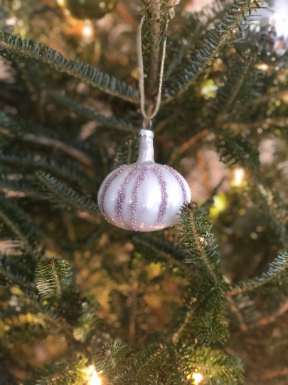 Lavender Garlic Glass Ornament