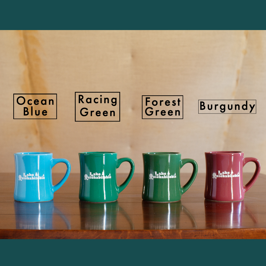 american diner style coffee mugs Lake Quichabitchin 14-ounce American-Made Diner Mug