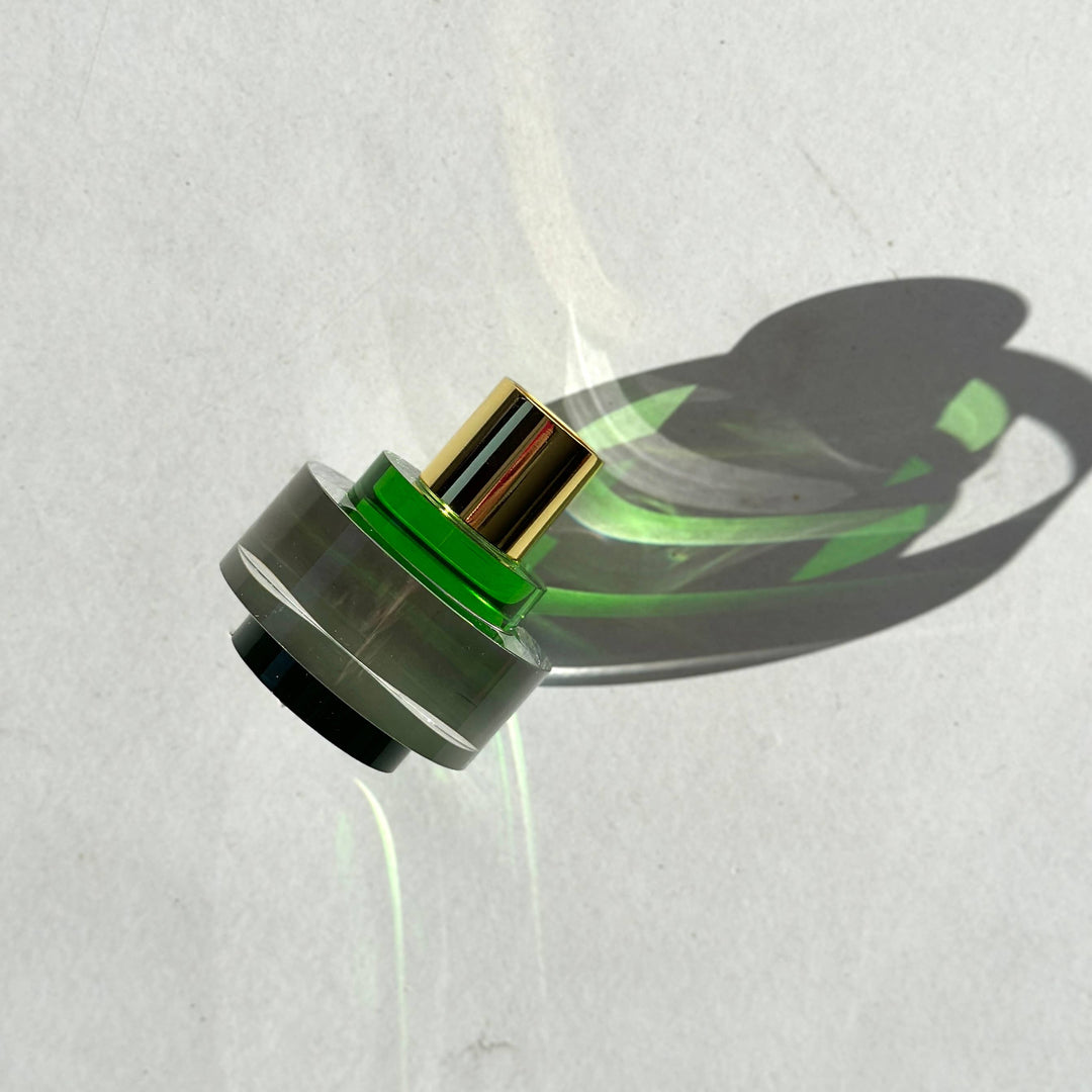 Modern Glass Candleholder in Green