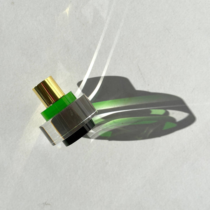 Modern Glass Candleholder in Green