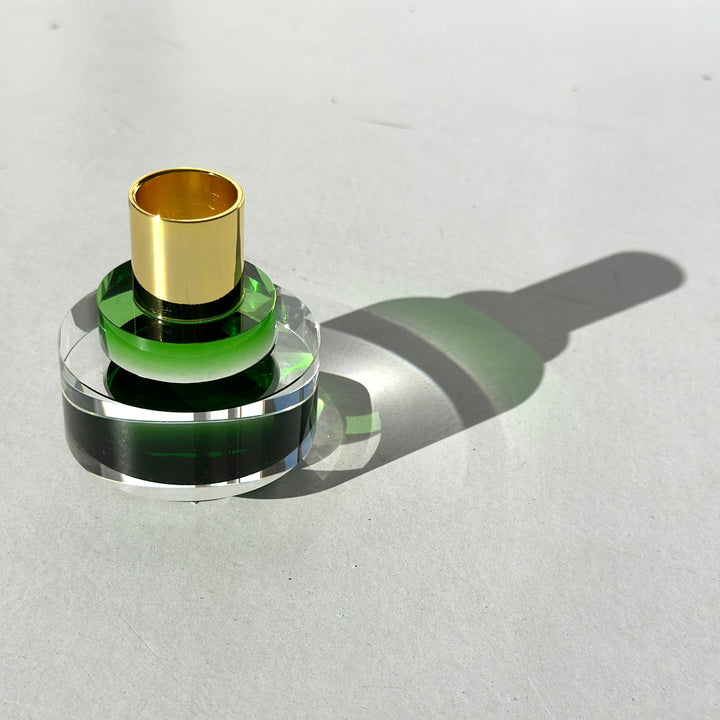 Modern Glass Candleholder in Green