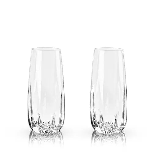 Lead-free crystal champagne flutes