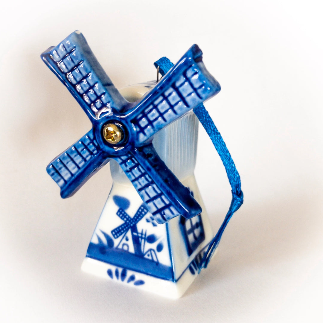 Delft Ceramic Windmill Ornament