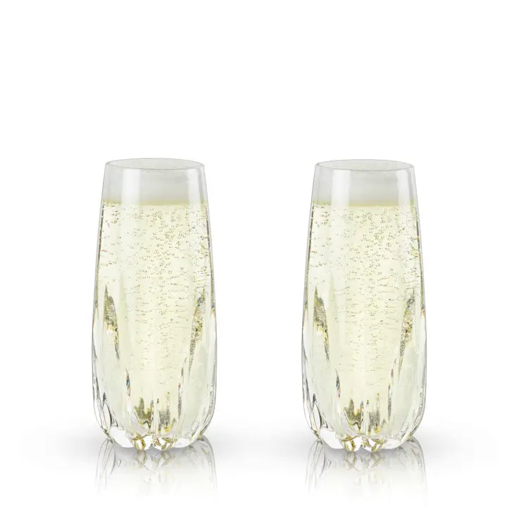 Lead-free crystal champagne flutes