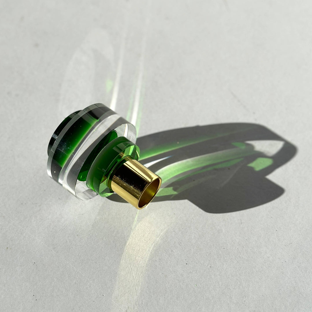 Modern Glass Candleholder in Green