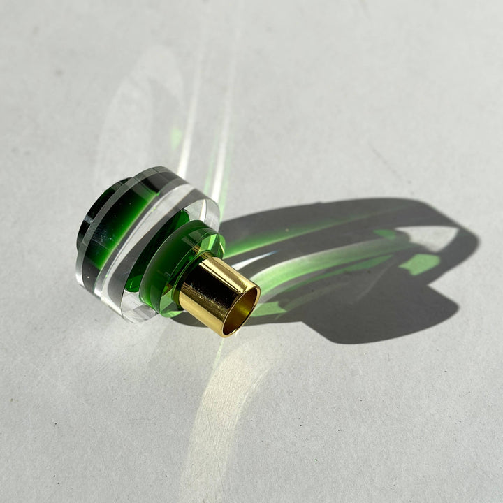 Modern Glass Candleholder in Green