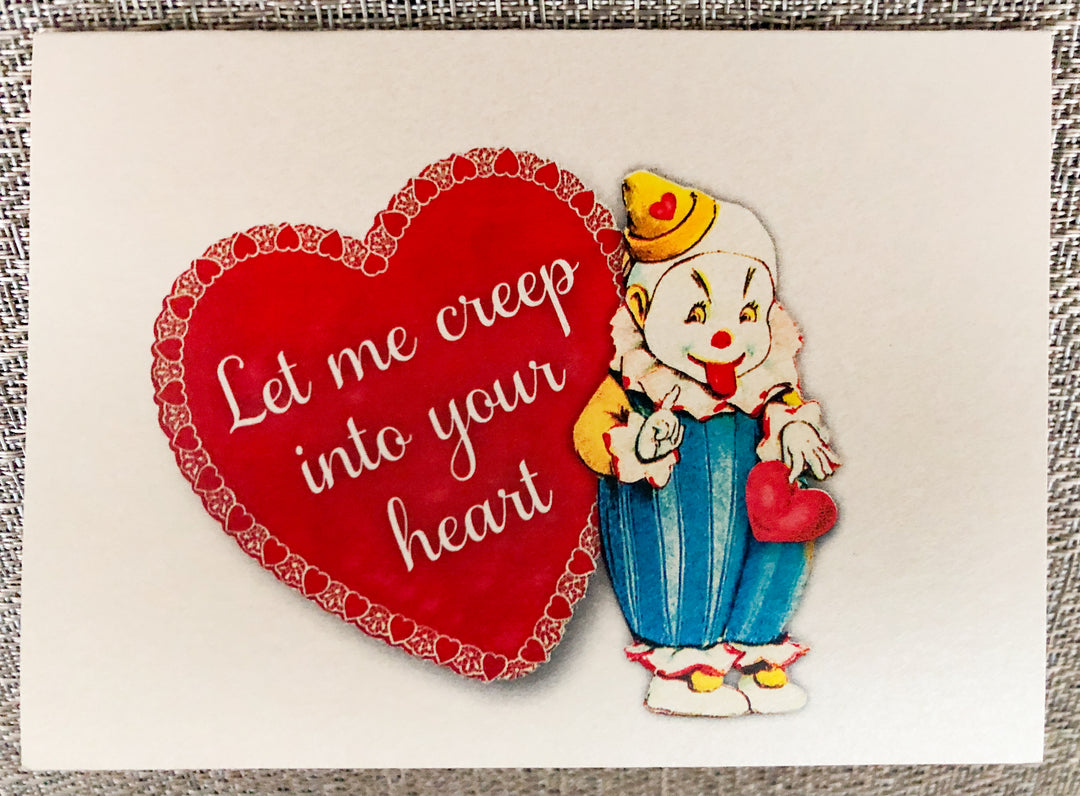 Creepy Clown Valentine's Day Card
