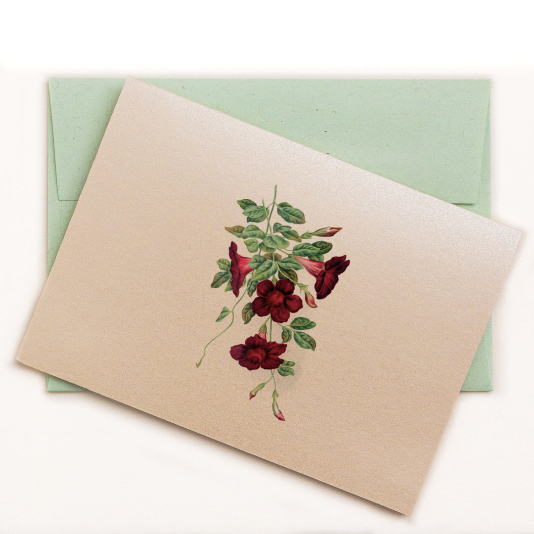 Mandevilla Floral Notecard with Green Kraft Envelope